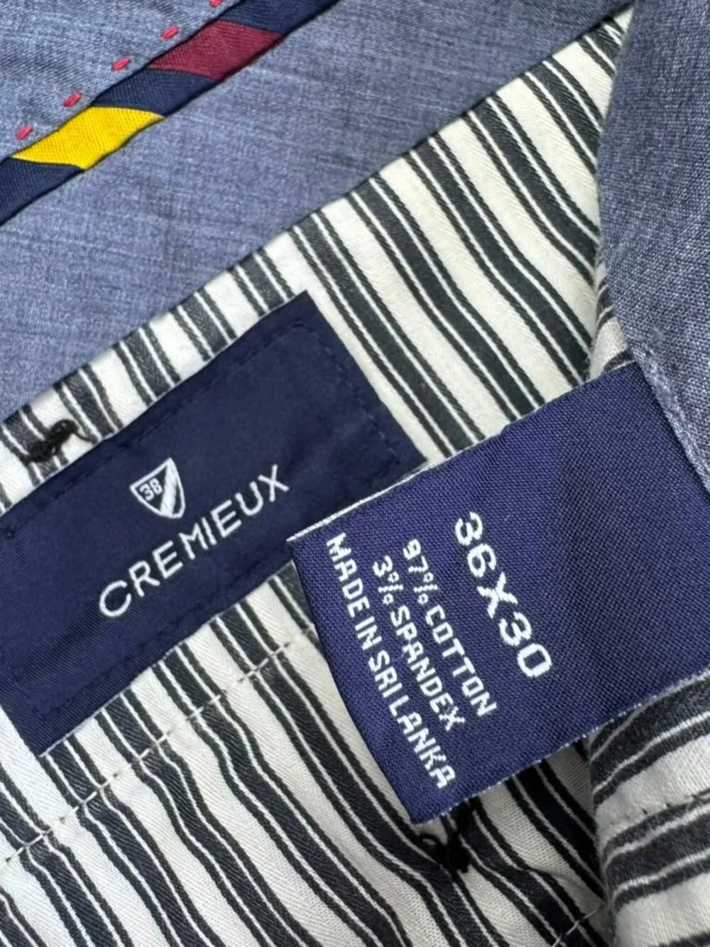 Cremieux Comfort Stretch Pants 36x30 Men's Black Tapered Leg Madison Fit Chino